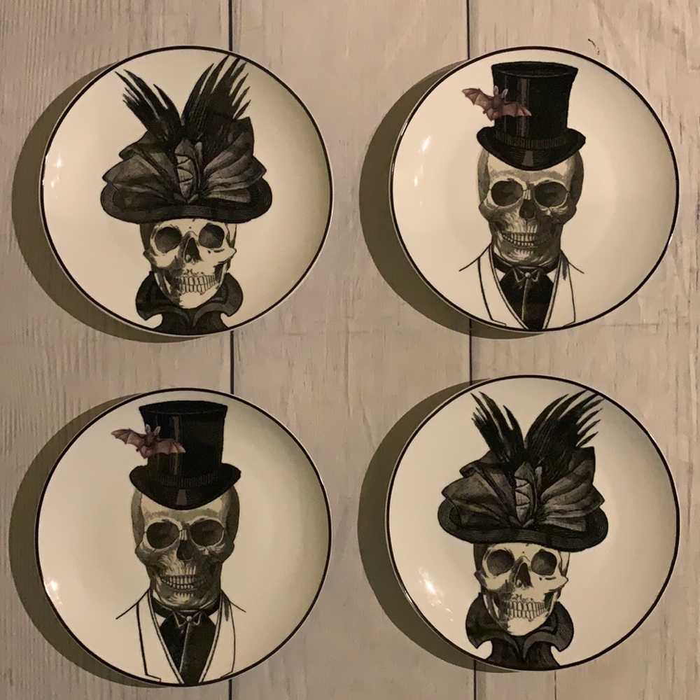 New Prima Victorian Skeleton 4pc Salad Plate Set